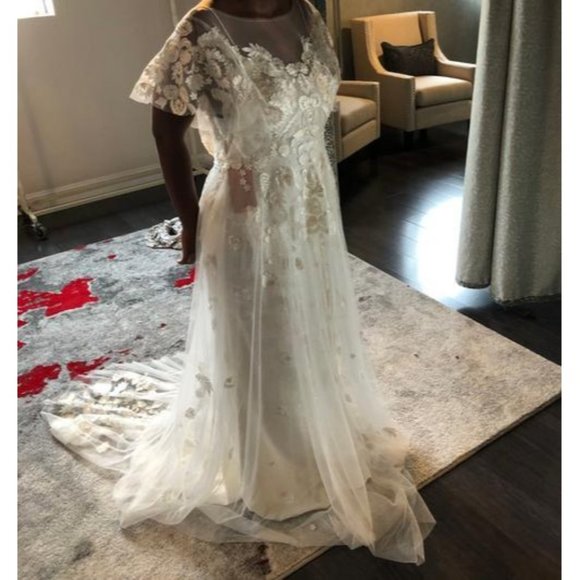 BHLDN Willowby Heartleaf Wedding Gown Ivory Size 2 and 14 NEW - Picture 10 of 13